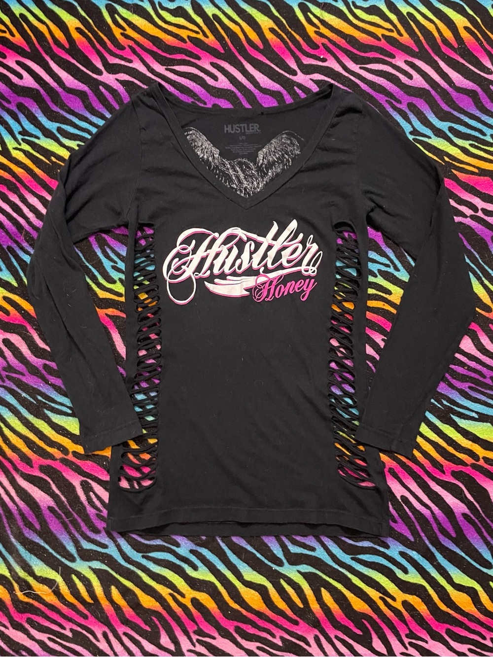 Y2k grunge goth rare 2000s Hustler Hollywood Cutout Long Sleeve